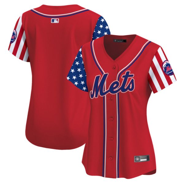 Women's New York Mets 2025 Independence Day Vapor Premier Limited Jersey Red Team