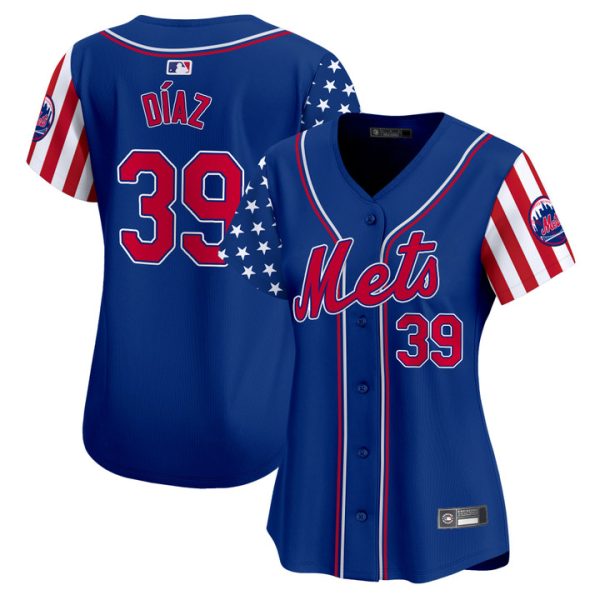 Women's New York Mets 2025 Independence Day Vapor Premier Limited Jersey Royal Edwin Diaz