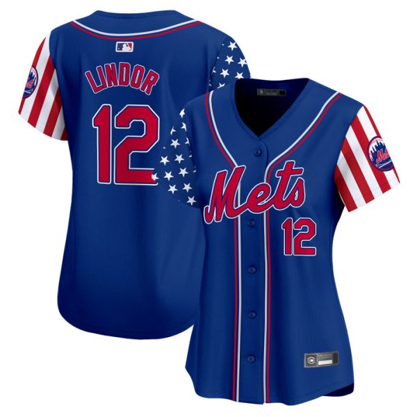 Women's New York Mets 2025 Independence Day Vapor Premier Limited Jersey Royal Francisco Lindor