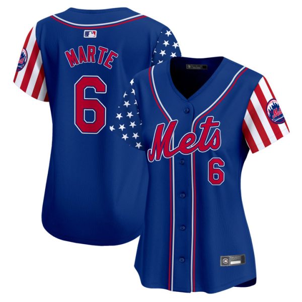 Women's New York Mets 2025 Independence Day Vapor Premier Limited Jersey Royal Starling Marte