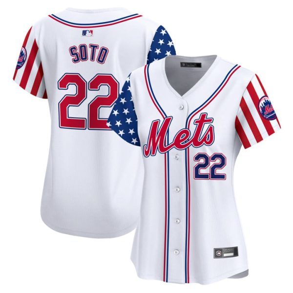 Women's New York Mets 2025 Independence Day Vapor Premier Limited Jersey White Juan Soto