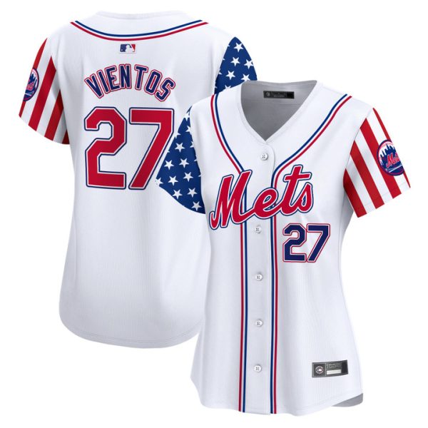 Women's New York Mets 2025 Independence Day Vapor Premier Limited Jersey White Mark Vientos