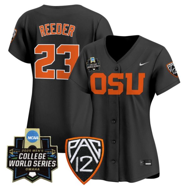 Women's Oregon State Beavers 2025 World Series Vapor Premier Limited Jersey Stitched Black Canon Reeder