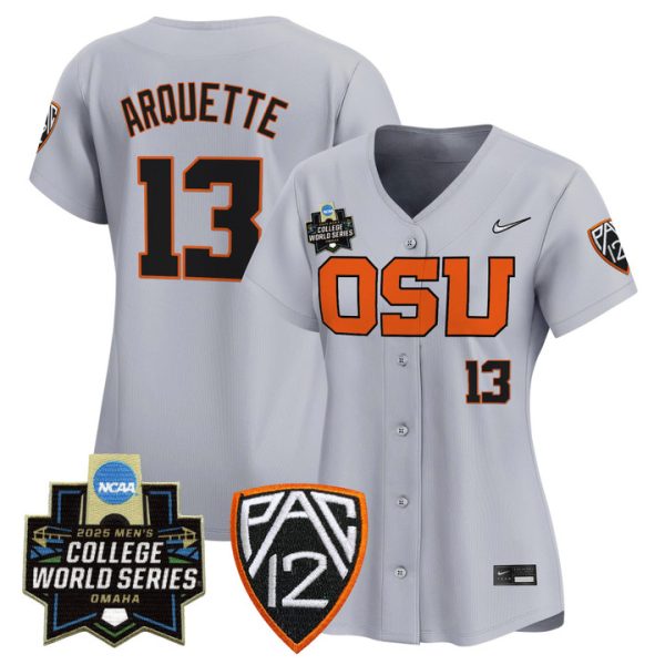 Women's Oregon State Beavers 2025 World Series Vapor Premier Limited Jersey Stitched Gray Aiva Arquette