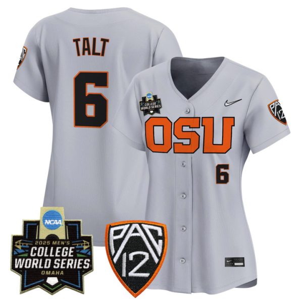 Women's Oregon State Beavers 2025 World Series Vapor Premier Limited Jersey Stitched Gray Easton Talt