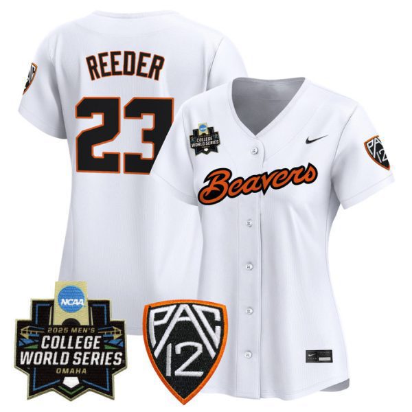 Women's Oregon State Beavers 2025 World Series Vapor Premier Limited Jersey Stitched White Canon Reeder