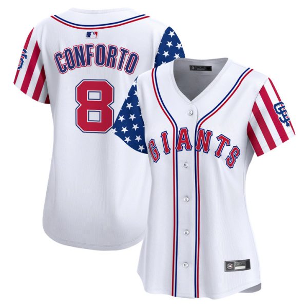 Women's San Francisco Giants 2025 Independence Day Vapor Premier Limited Jersey Stitched White Michael Conforto