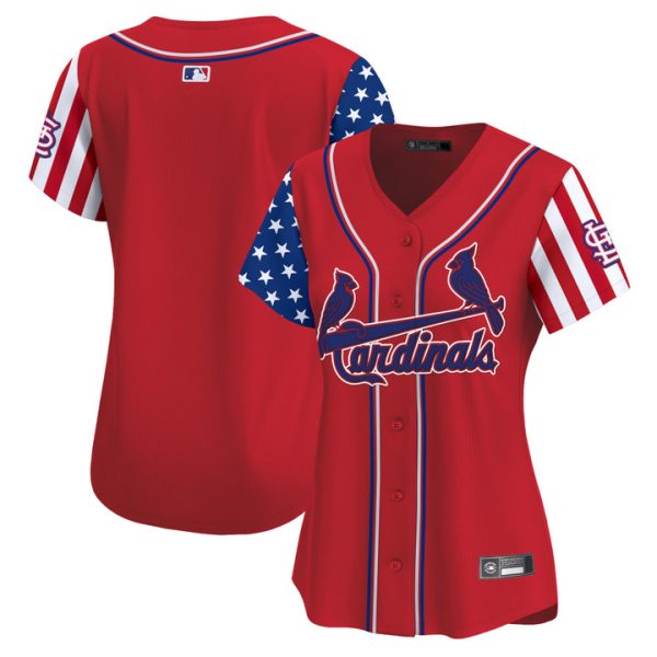 Women's St. Louis Cardinals 2025 Independence Day Vapor Premier Limited Jersey V2 Stitched Red Team