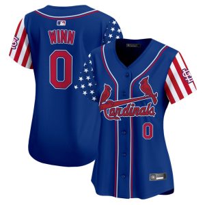 Women's St. Louis Cardinals 2025 Independence Day Vapor Premier Limited Jersey V2 Stitched Royal Masyn Winn