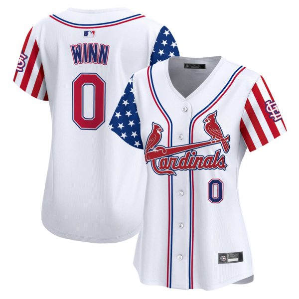 Women's St. Louis Cardinals 2025 Independence Day Vapor Premier Limited Jersey V2 Stitched White Masyn Winn
