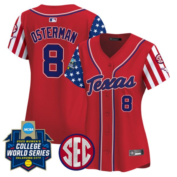 Women's Texas Longhorns Softball 2025 Independence Day Vapor Premier Limited Jersey Stitched Red Cat Osterman