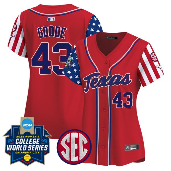 Women's Texas Longhorns Softball 2025 Independence Day Vapor Premier Limited Jersey Stitched Red Leighann Goode