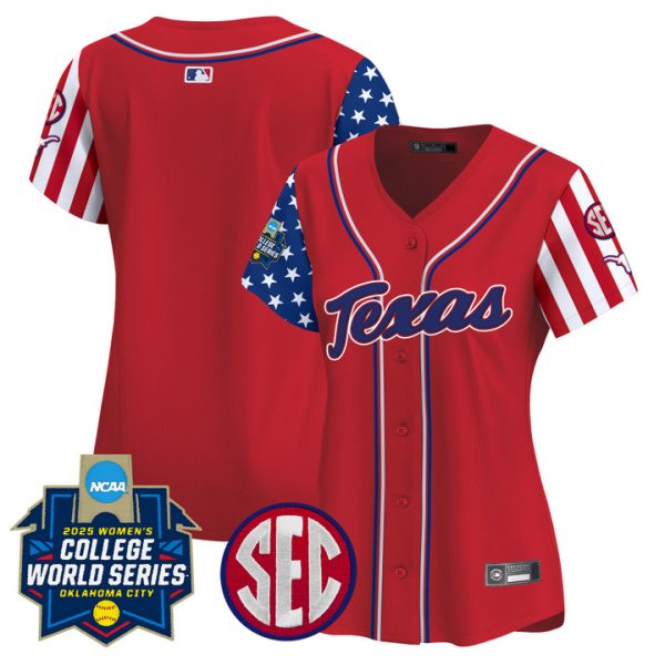 Women's Texas Longhorns Softball 2025 Independence Day Vapor Premier Limited Jersey Stitched Red Team