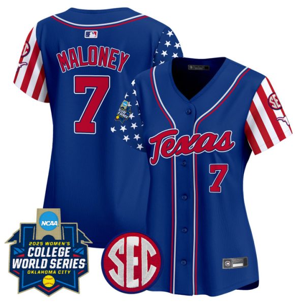 Women's Texas Longhorns Softball 2025 Independence Day Vapor Premier Limited Jersey Stitched Royal Ashton Maloney