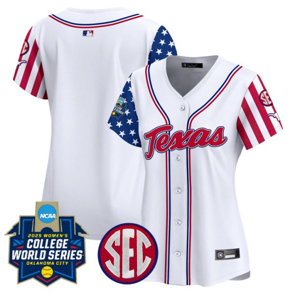 Women's Texas Longhorns Softball 2025 Independence Day Vapor Premier Limited Jersey Stitched White Team