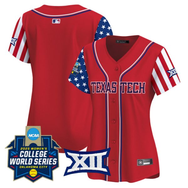 Women's Texas Tech Red Raiders Softball 2025 Independence Day Vapor Premier Limited Jersey Stitched Red Team