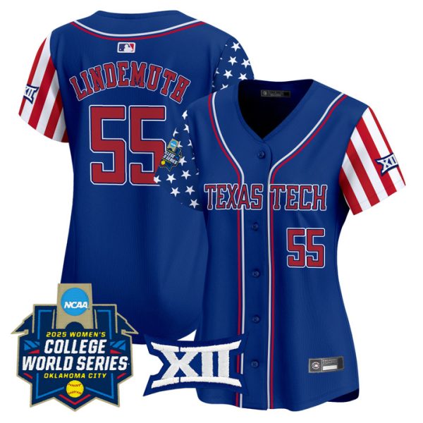 Women's Texas Tech Red Raiders Softball 2025 Independence Day Vapor Premier Limited Jersey Stitched Royal Bailey Lindemuth