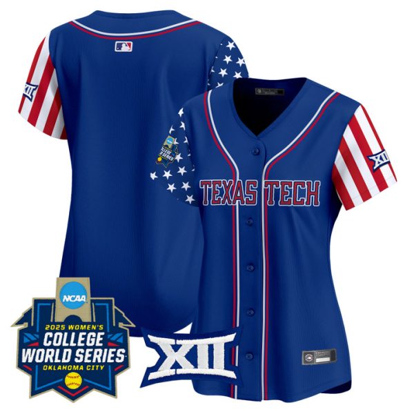 Women's Texas Tech Red Raiders Softball 2025 Independence Day Vapor Premier Limited Jersey Stitched Royal Team