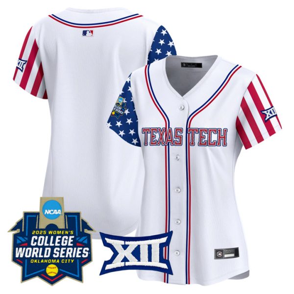 Women's Texas Tech Red Raiders Softball 2025 Independence Day Vapor Premier Limited Jersey Stitched White Team