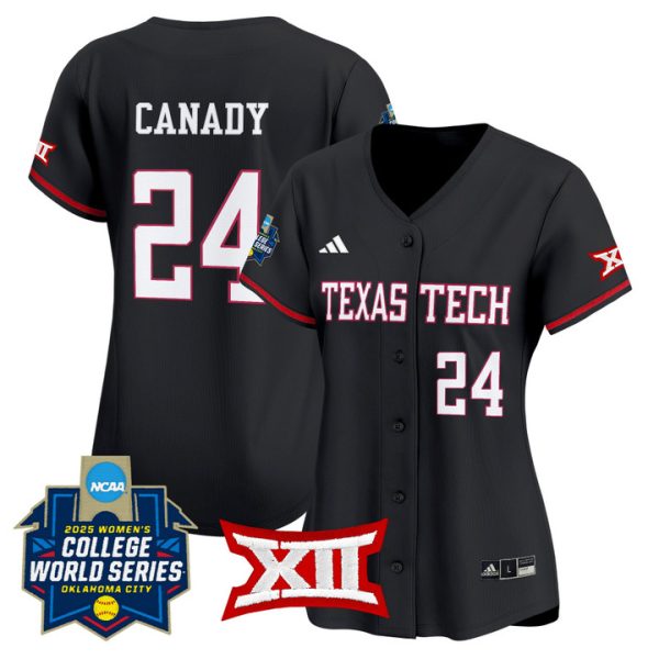 Women's Texas Tech Red Raiders Softball 2025 World Series (WCWS) Vapor Premier Limited Jersey Stitched Black NiJaree Canady