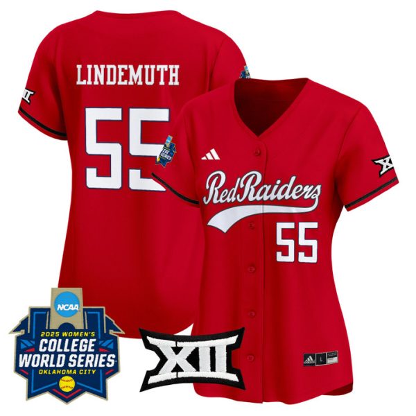 Women's Texas Tech Red Raiders Softball 2025 World Series (WCWS) Vapor Premier Limited Jersey Stitched Red Bailey Lindemuth