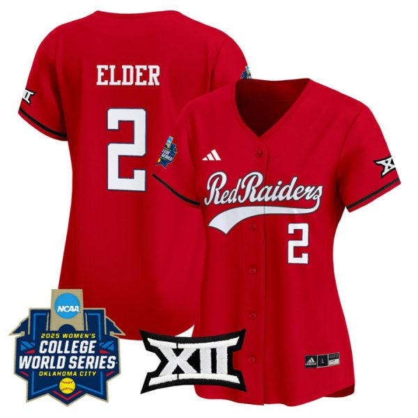 Women's Texas Tech Red Raiders Softball 2025 World Series (WCWS) Vapor Premier Limited Jersey Stitched Red Demi Elder