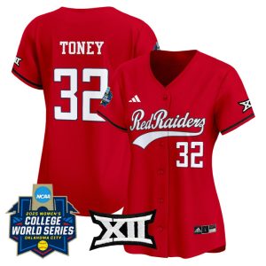Women's Texas Tech Red Raiders Softball 2025 World Series (WCWS) Vapor Premier Limited Jersey Stitched Red Hailey Toney