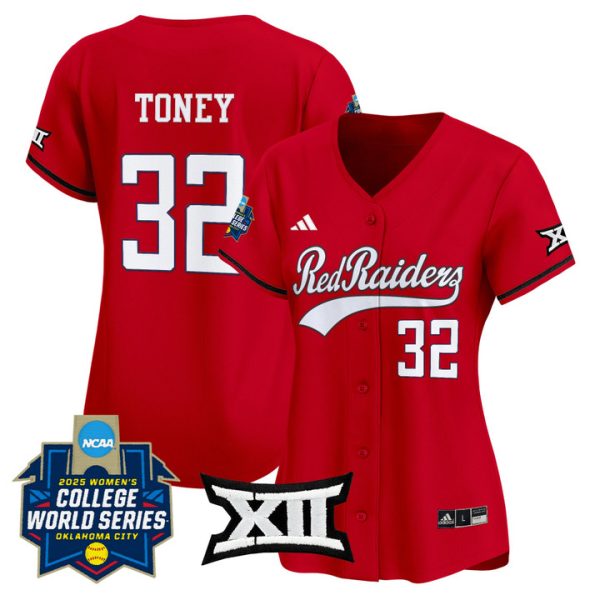 Women's Texas Tech Red Raiders Softball 2025 World Series (WCWS) Vapor Premier Limited Jersey Stitched Red Hailey Toney