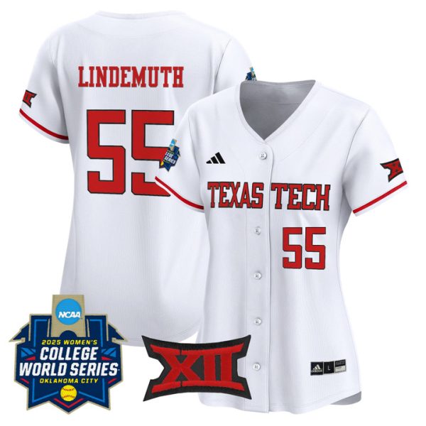 Women's Texas Tech Red Raiders Softball 2025 World Series (WCWS) Vapor Premier Limited Jersey Stitched White Bailey Lindemuth
