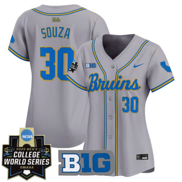 Women's UCLA Bruins 2025 World Series Vapor Premier Limited Jersey Stitched Gray August Souza