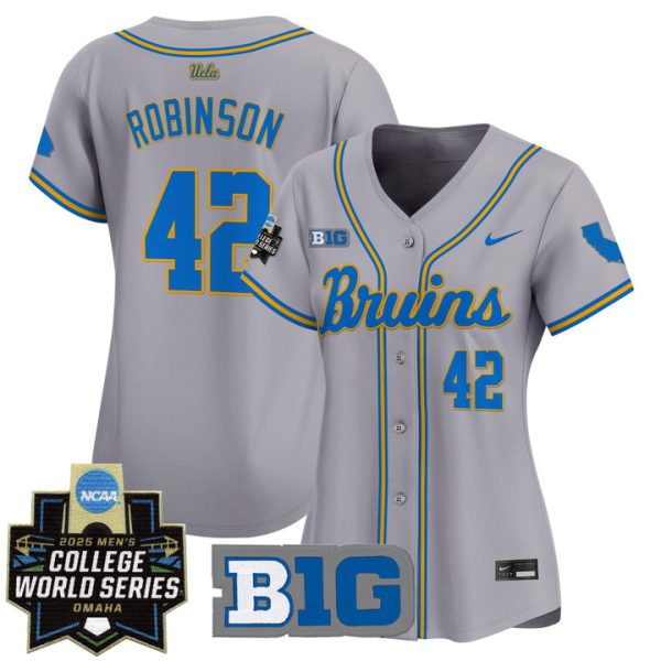 Women's UCLA Bruins 2025 World Series Vapor Premier Limited Jersey Stitched Gray Jackie Robinson