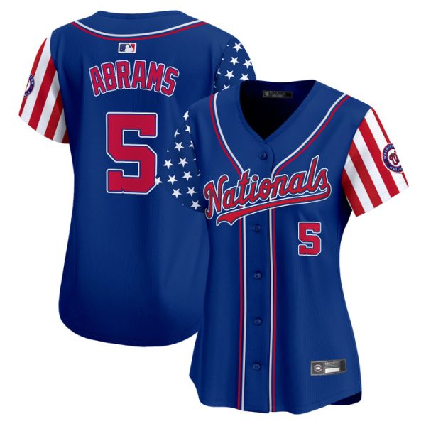 Women's Washington Nationals 2025 Independence Day Vapor Premier Limited Jersey Stitched Royal CJ Abrams