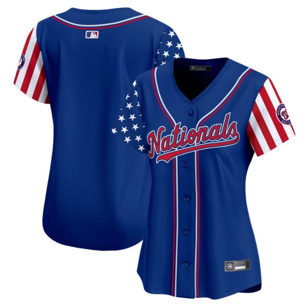 Women's Washington Nationals 2025 Independence Day Vapor Premier Limited Jersey Stitched Royal Team