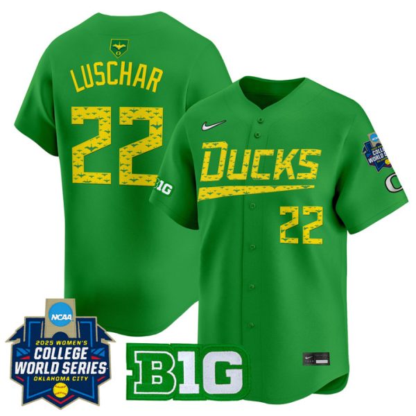 size - Oregon Ducks Softball 2025 World Series (WCWS) Vapor Premier Limited Jersey Stitched Green Kai Luschar