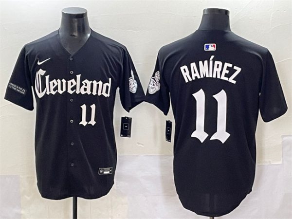 Cleveland Guardians #11 Jose Ramirez Black Gothic Vapor Premier Limited Stitched Baseball Jersey