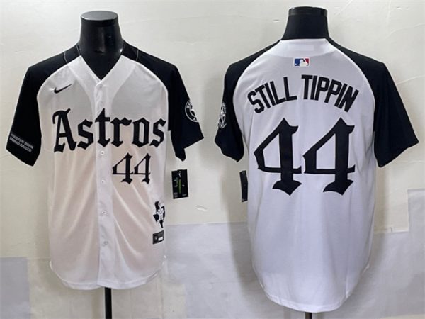 Houston Astros #44 Still Tippin White/Black Gothic 'Houston Born Barrio Raised' Limited Stitched Baseball Jersey