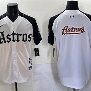 Houston Astros Team Big Logo White/Black Gothic 'Houston Born Barrio Raised' Limited Stitched Baseball Jersey