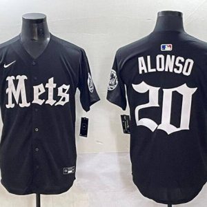 New York Mets #20 Pete Alonso Black 'Gothic Legacy Edition' Vapor Premier Limited Stitched Baseball Jersey