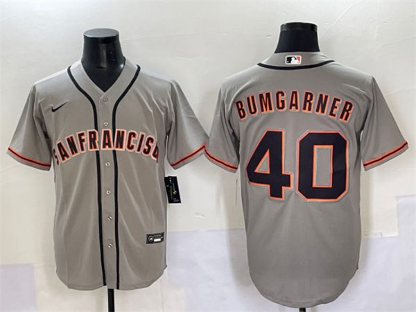 San Francisco Giants #40 Madison Bumgarner Gray Cool Base Stitched Baseball Jersey